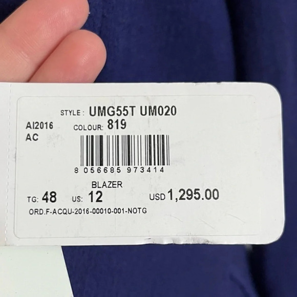 Armani Collezioni • NWT $1295 Blueish Purple Zip Front Giacca Blazer - Picture 4 of 10